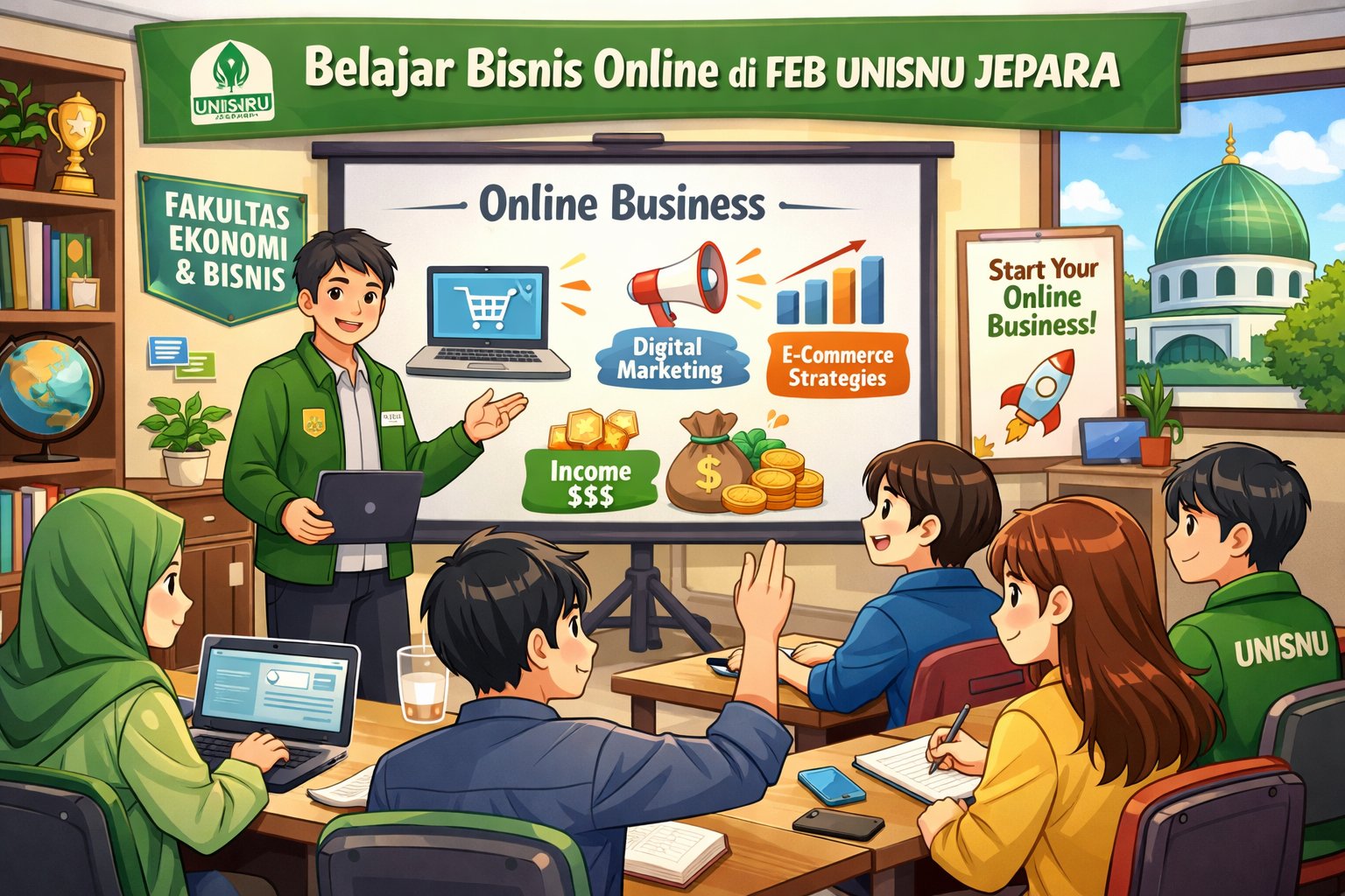 Belajar Bisnis Online di FEB Unisnu Jepara